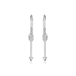 Sterling Silver Polished and Textured Arrow Earrings