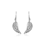 Sterling Silver Textured Angel Wing Earrings